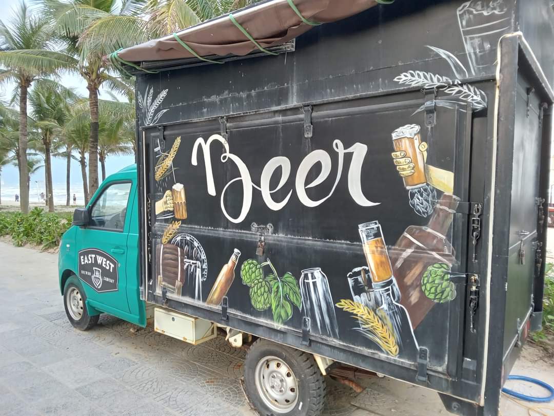 Mobile beer truck in Da Nang, Vietnam