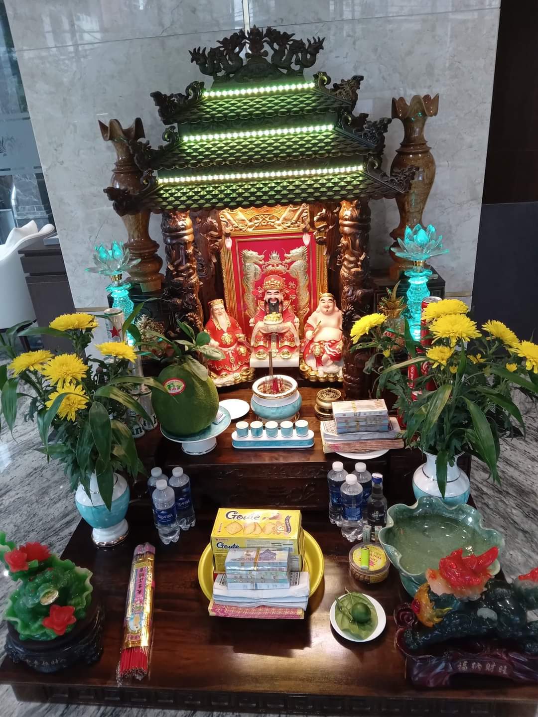 A shrine in the lobby of a hotel in Da Nang, Vietnam. 