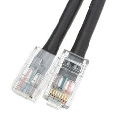 Cat5e Black Ethernet Patch Cable, Bootless, 25 foot