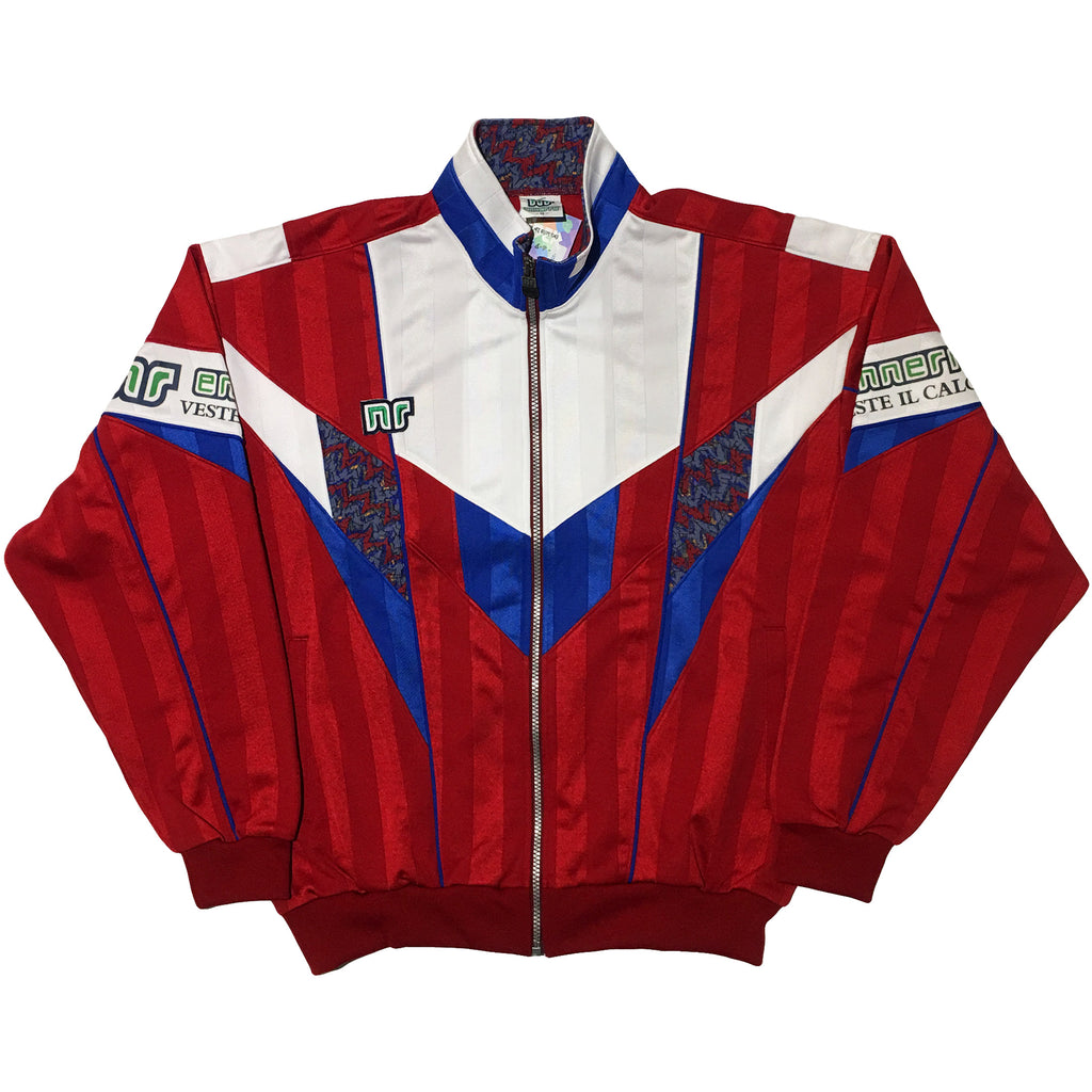 red and white track jacket