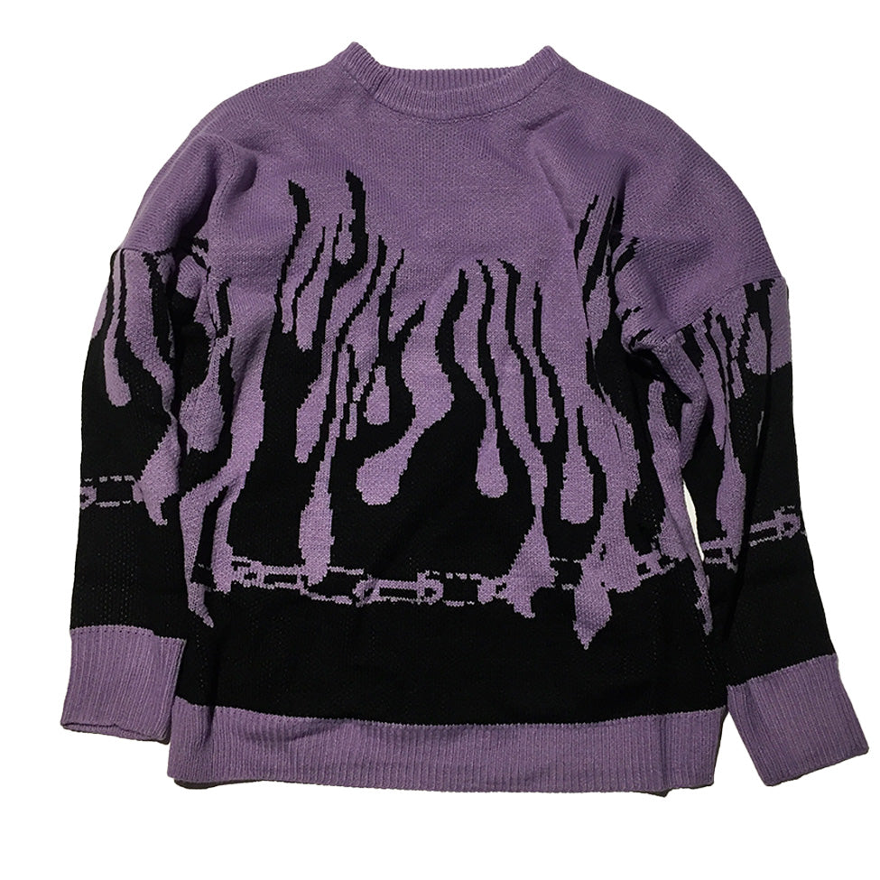 Purple Black Flame Sweater – Blim Vancouver