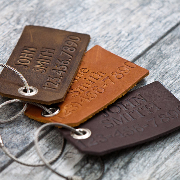 leather luggage tags