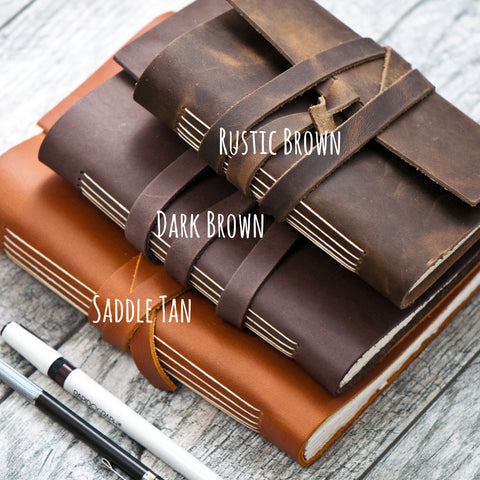 personalized leather journal colors