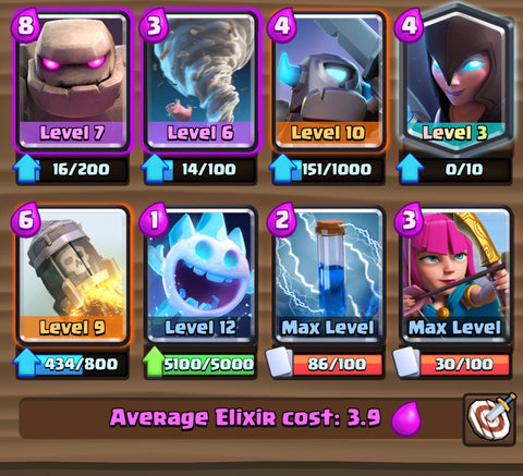 Great Golem Night Witch Deck Royal Arena 4000 Trophies The Drankgon