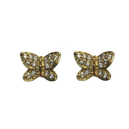 Butterfly Cubic Zirconia Gold Stud FE4133 - Rossan Distributors