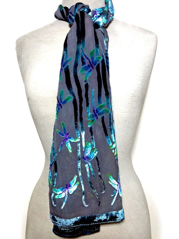 Dragonfly Velvet Scarf