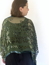 Load image into Gallery viewer, Olive Velvet Poncho Top-Sherit Levin
