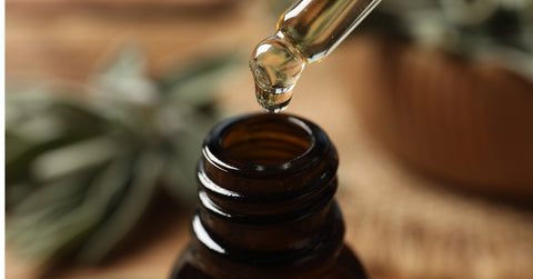 Dropping Essential Sage Oil into Bottle