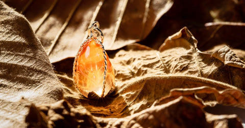 Orange stones pendant
