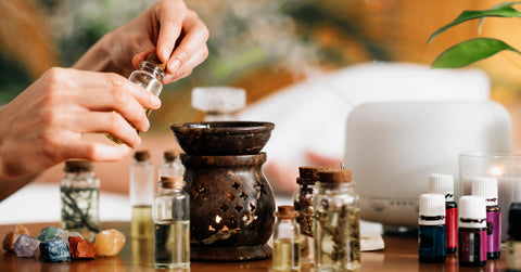 Pouring Aromatic Oil in Essential Oil Diffuser