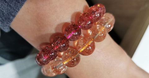 Strawberry Quartz crystal bracelet