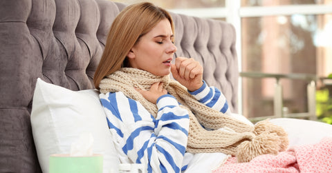 Woman Suffering from Cough and Cold