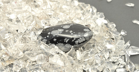 image of snowflake obsidian stone