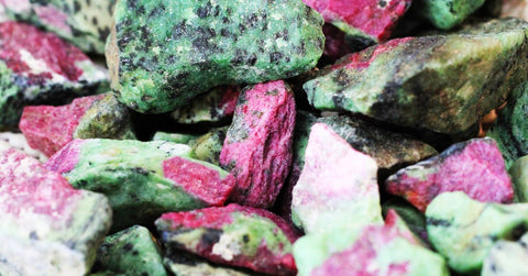 ruby crystal in the green fuchsite