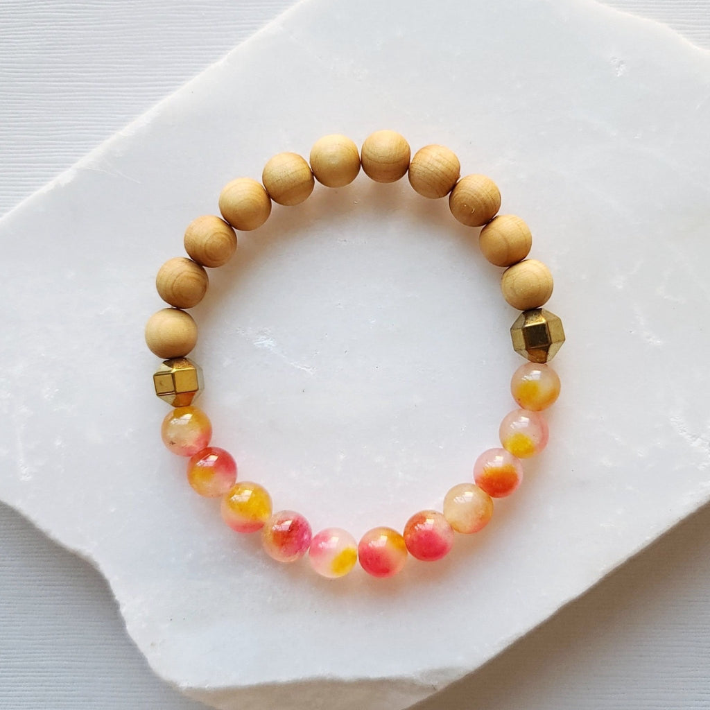 Essential Oil Diffuser Bracelet w/MAMA letter beads, Selenite, Jade, &  Rosewoood