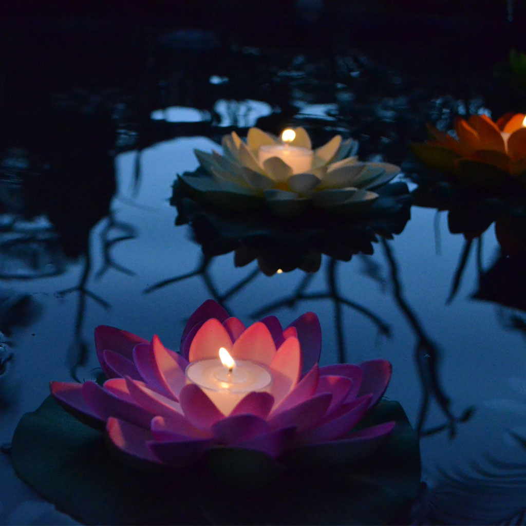  Floating Lotus Flower  candle Floating  Lanterns 