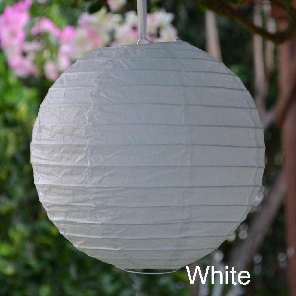 green and white paper lanterns