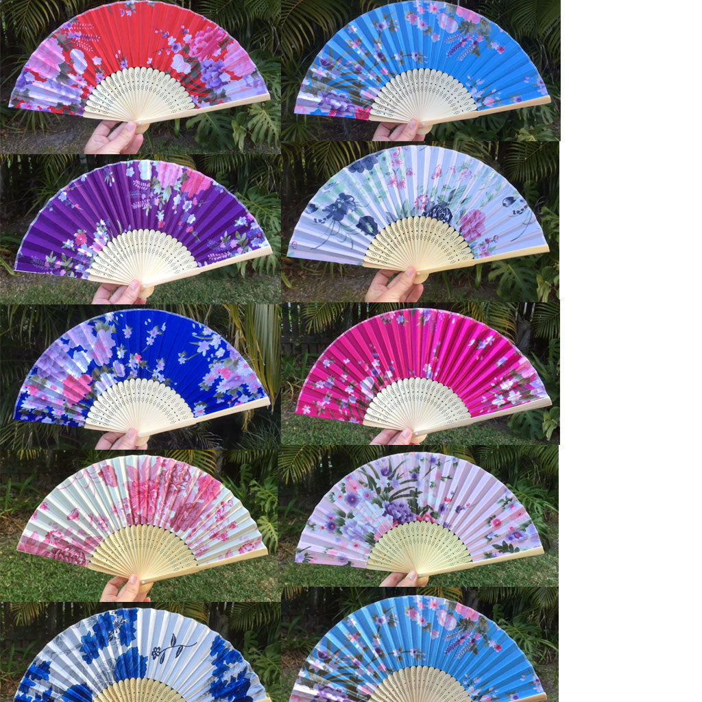 Silk hand fan | Wedding Fan | Lanternshop.com.au