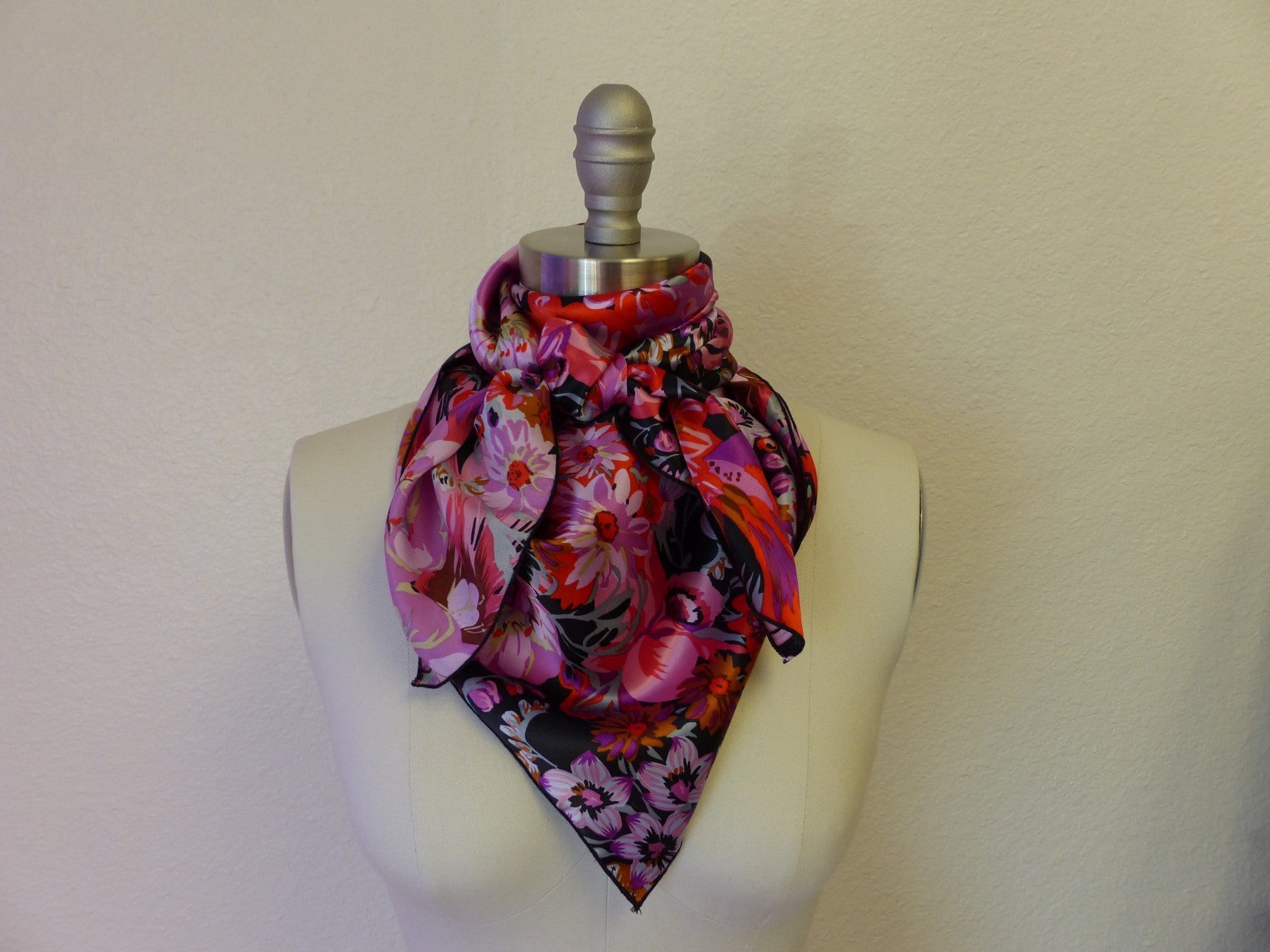 Buy CR Pink Floral Print Silk Scarf at CR RanchWear for only $92.00