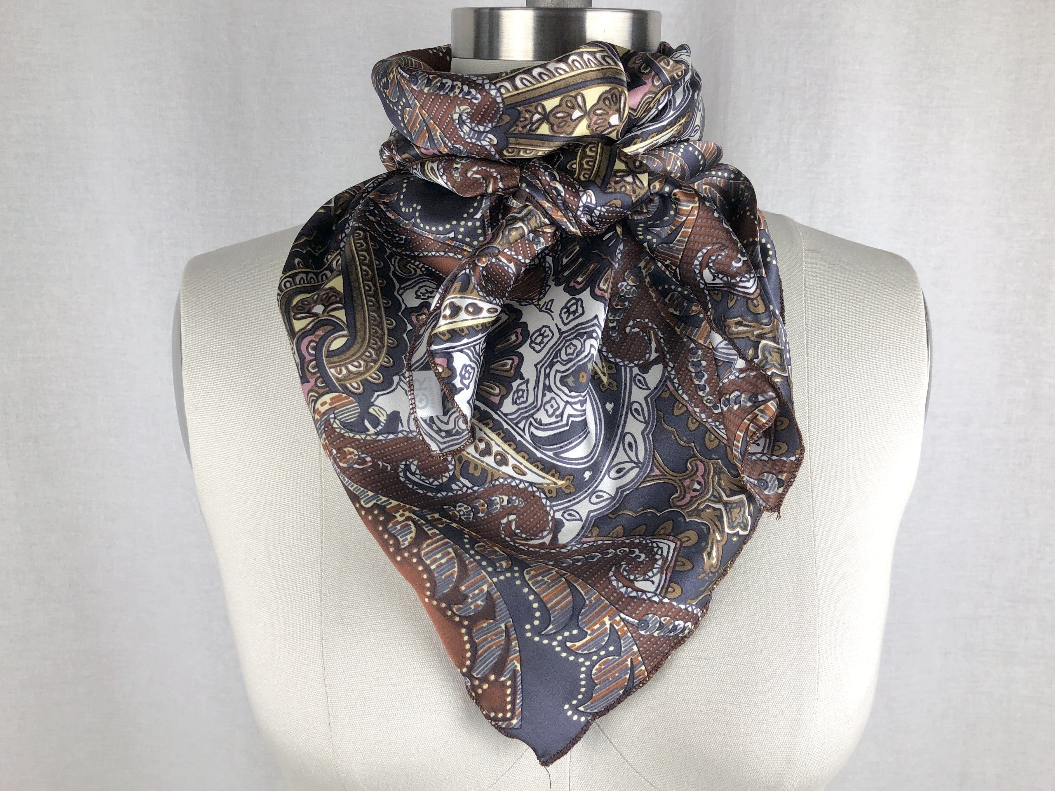 Buy CR Rust and Gray Paisley Silk Scarf 36x36 at CR RanchWear for only ...