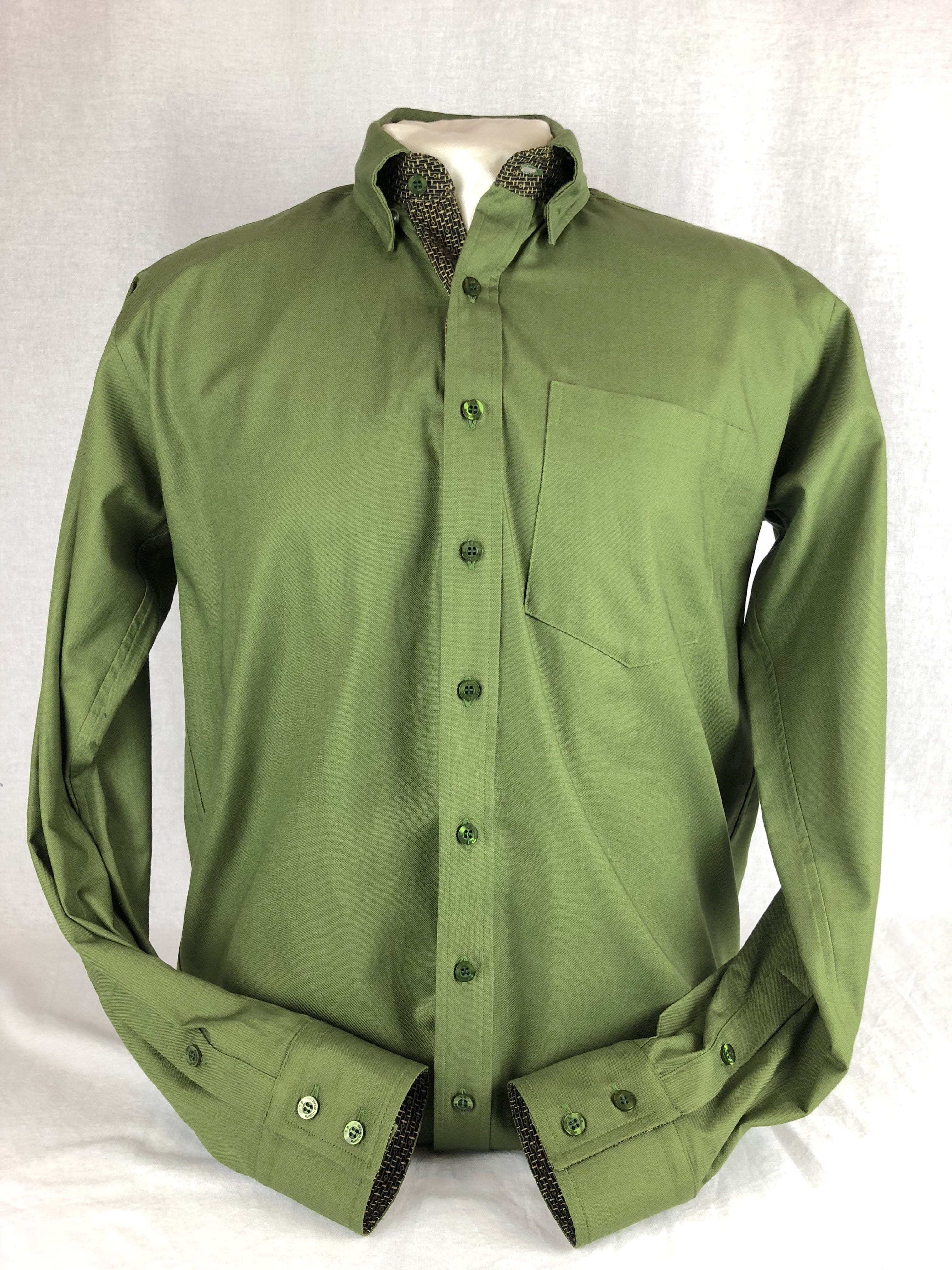 olive green western shirt