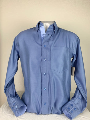 Shop for Men's Italian Cotton Western Shirt at CR RanchWear: Blue, cf ...