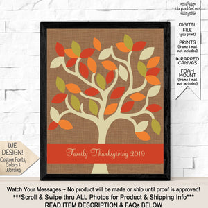 Family Thanksgiving Tree Signature Sign In Guest Book Alternative