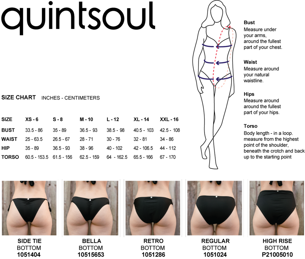 Size Chart l Quintsoul swimwear