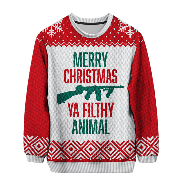 Merry Christmas Ya Filthy Animal Sweater From Home Alone Image