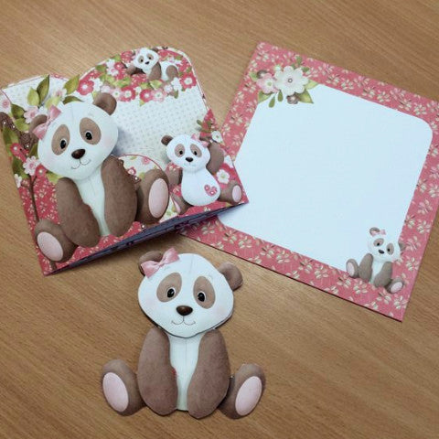finished Panda wrap card and envelope