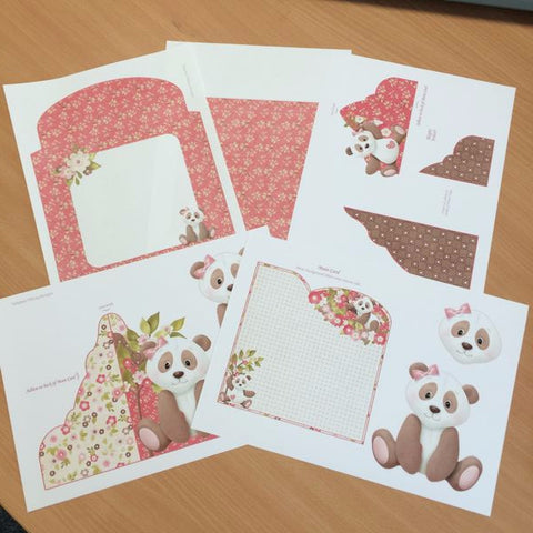 Printable Panda Wrap Card Kit Contents