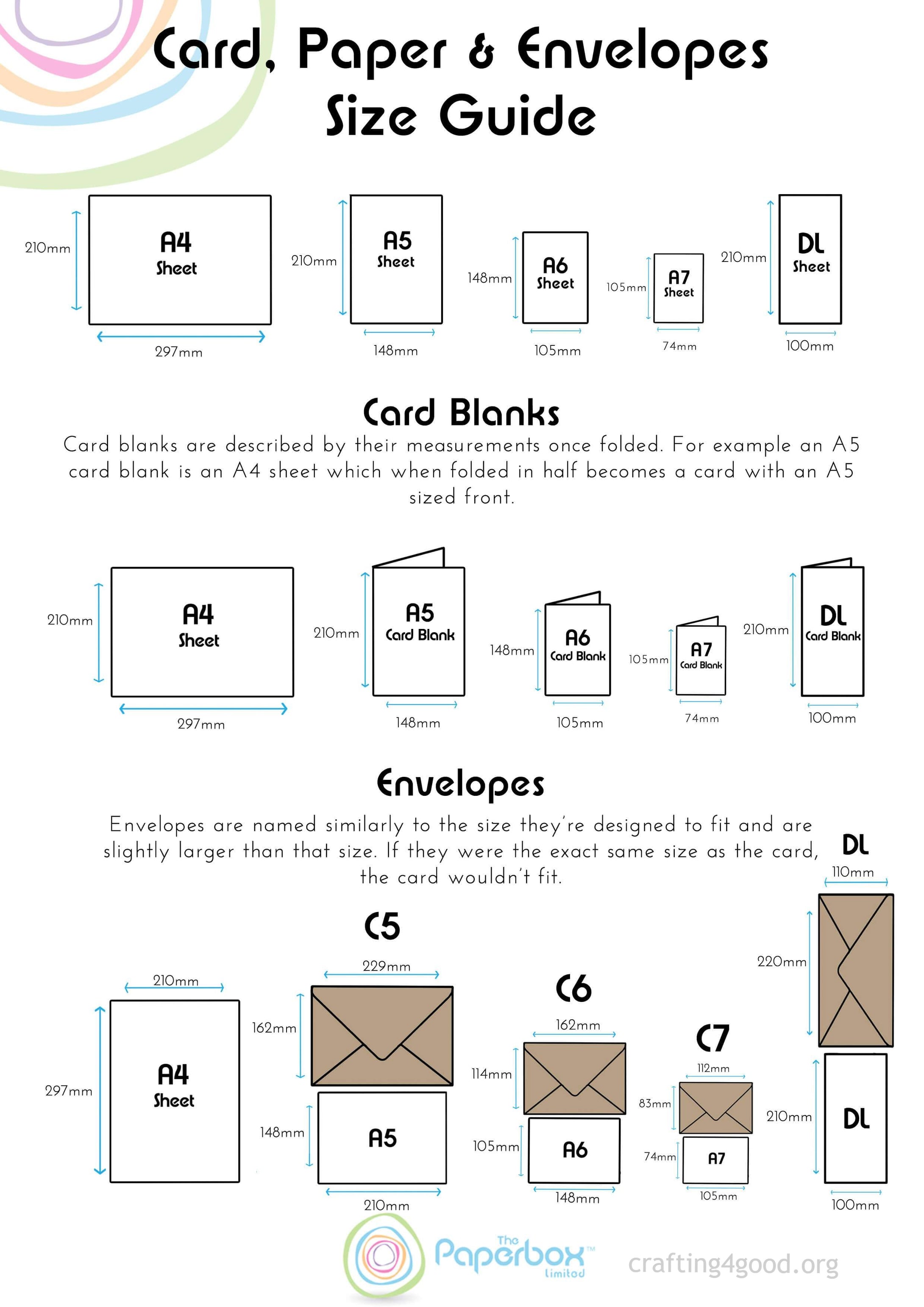 standard envelope sizes for greeting cards