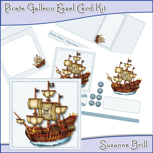 Pirate Galleon Easel Card Kit - The Printable Craft Shop