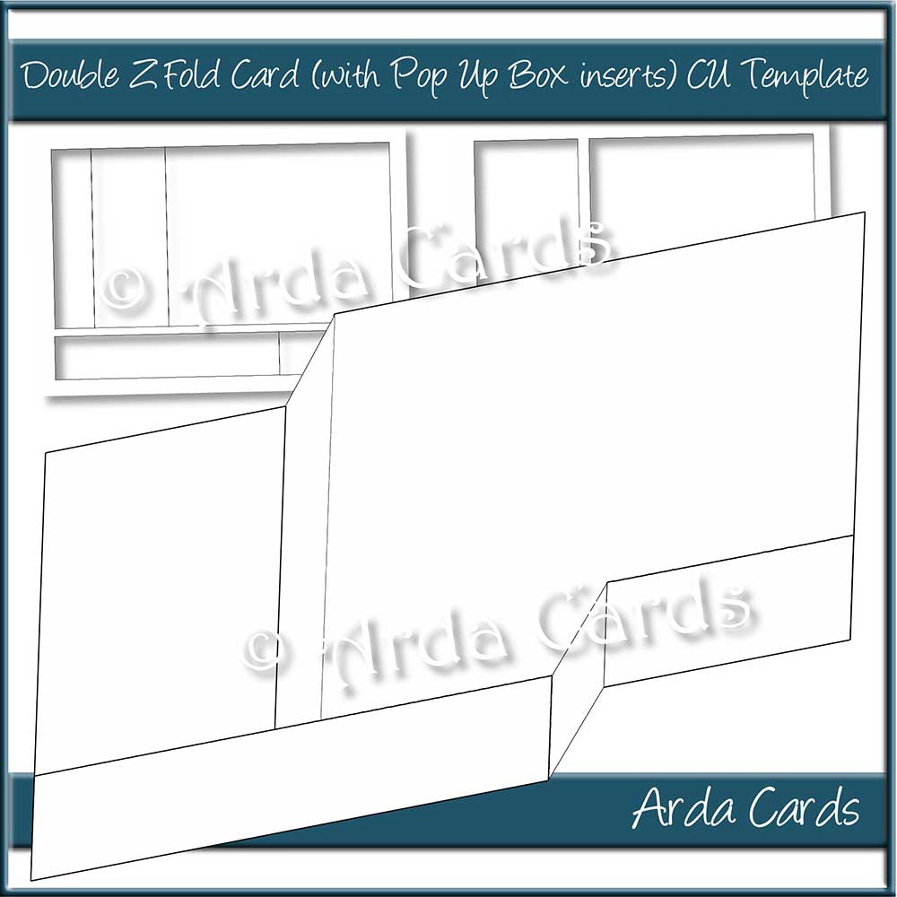 Double Z Fold Pop Up Box Card Template Pertaining To Fold Out Card Template