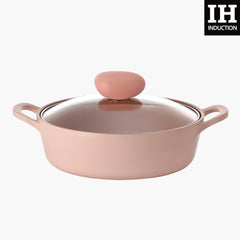 Retro Sherbet Ceramic Nonstick Stockpot with Glass Lid - 2QT Low in 2023