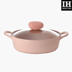 NEOFLAM RETRO SHERBET Ceramic Saucepan with Glass Lid 1.9qt 1.8L