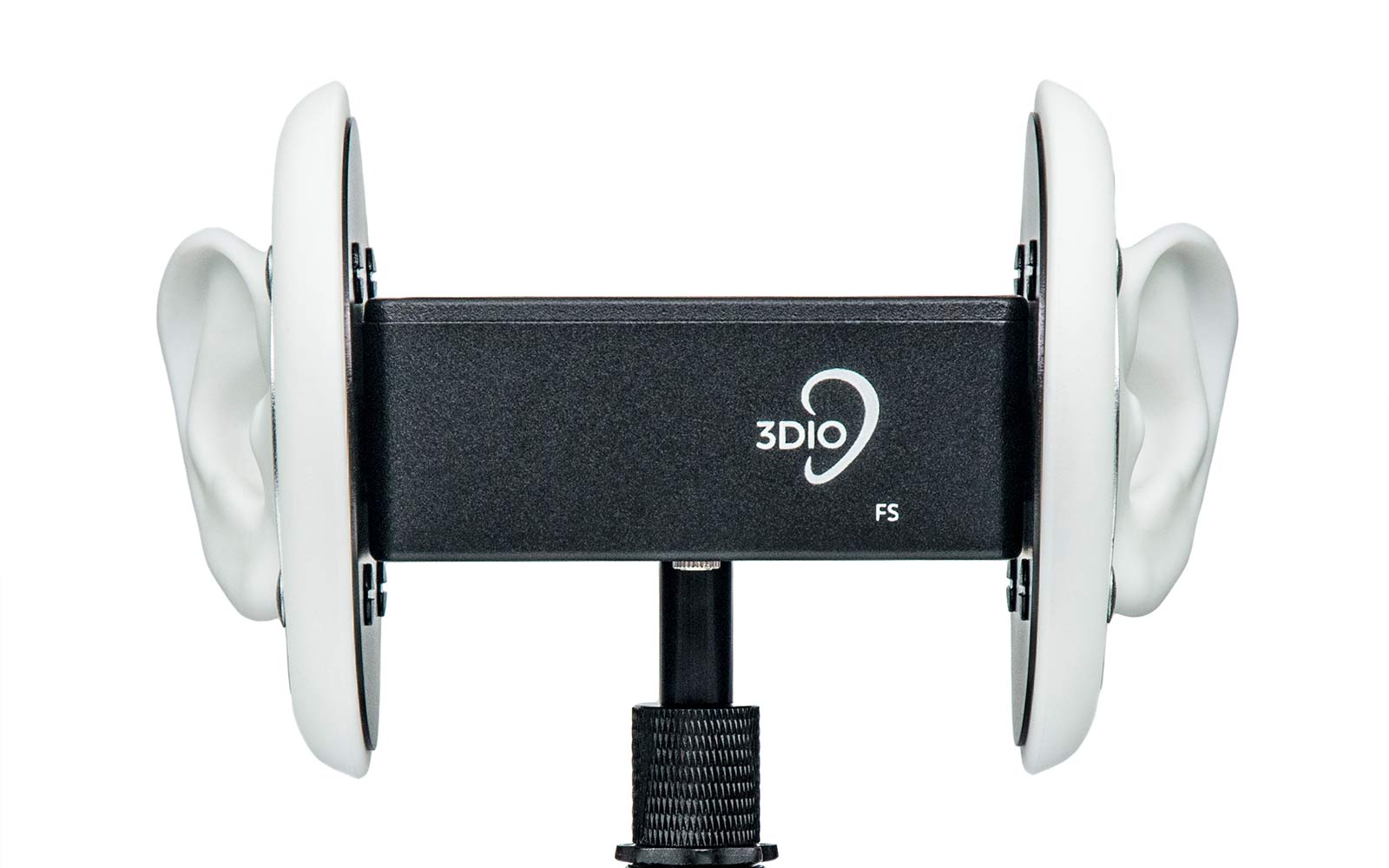 3Dio binaural microphone with two prosthetic ears.