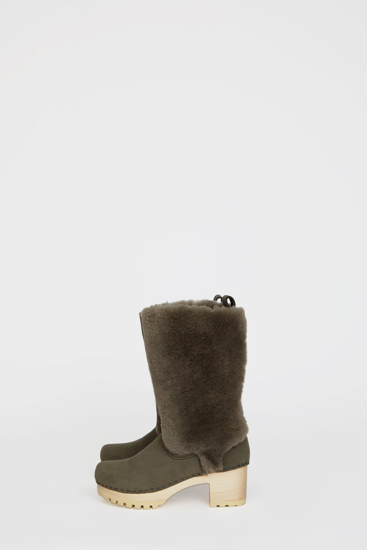 No.6 Alpha Shearling Clog Boot on Mid 