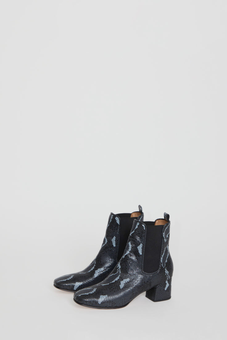 black crinkle effect ankle boots