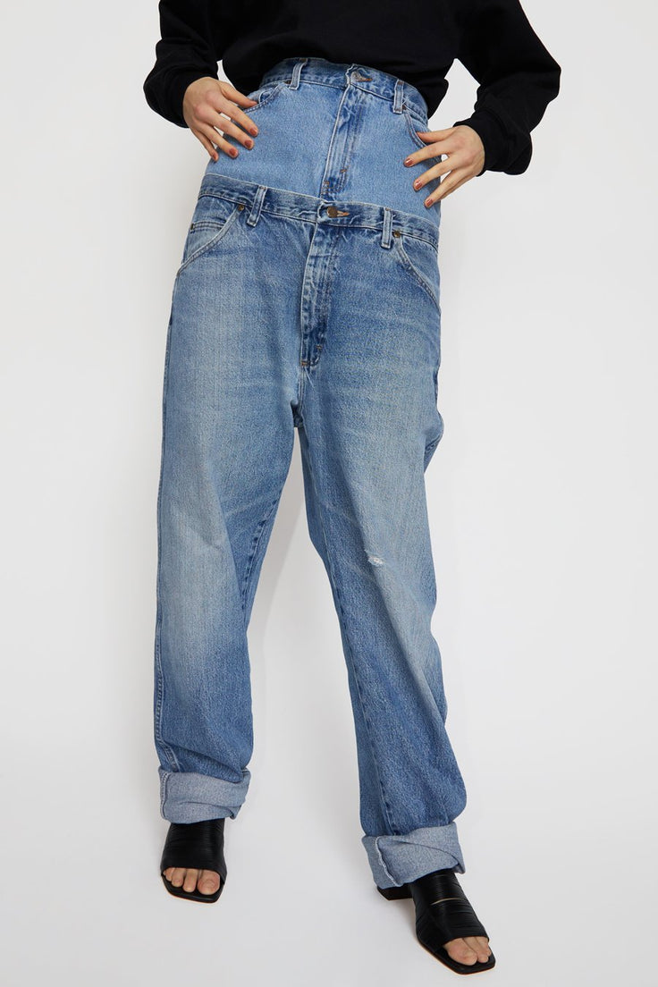 Alexa Stark Abyss Double Jean in Vintage Blue Denim