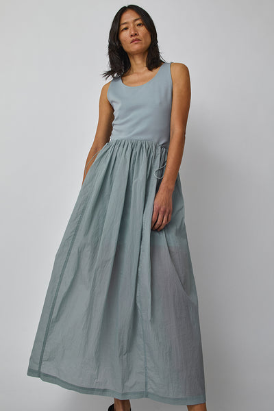 Amomento Sheer Jersey Dress in Blue Grey