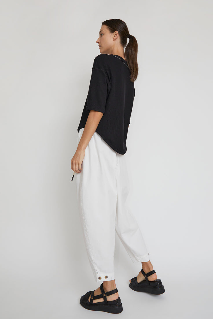 Bassike Canvas Tapered Puff Pant in Natural