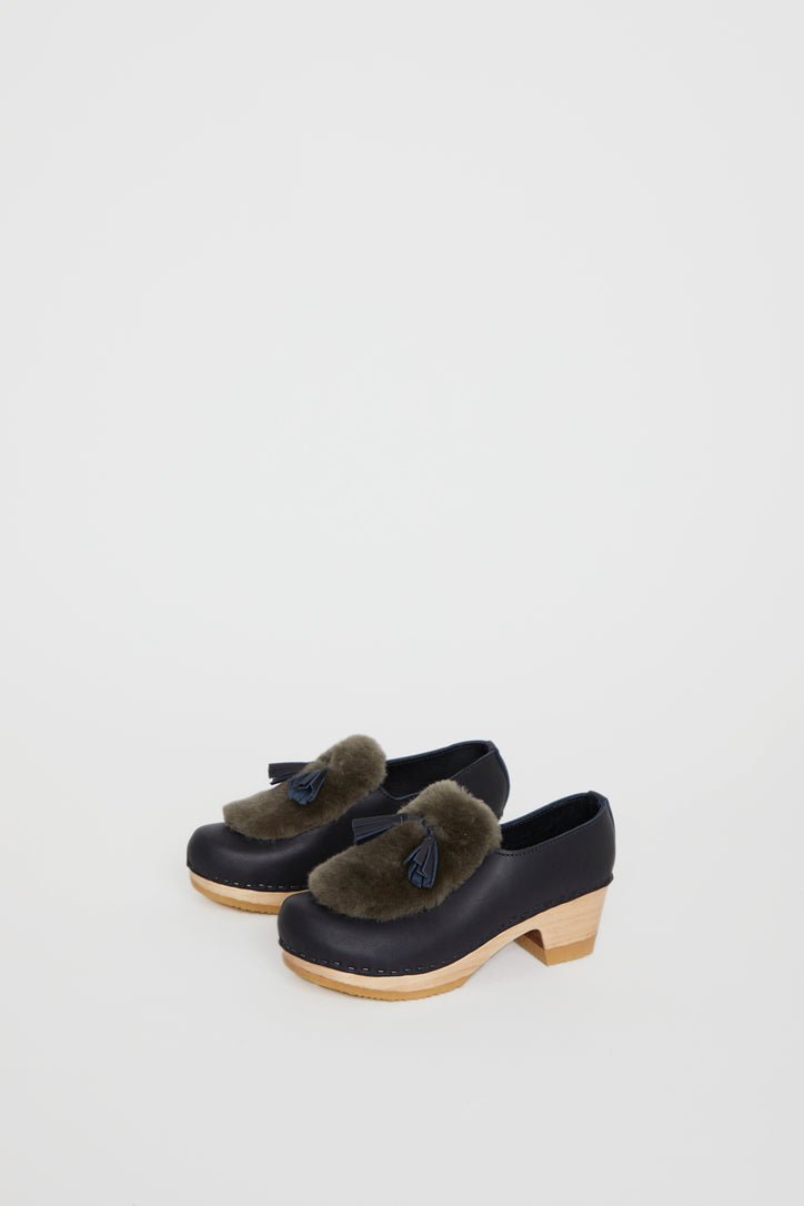 no 6 fur loafer clog