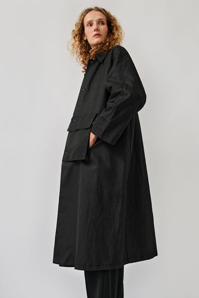 CORDERA Front Pocket Trench in Black