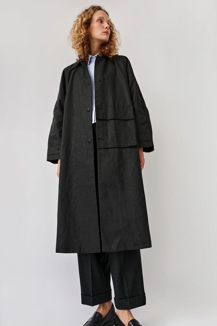 CORDERA Front Pocket Trench in Black