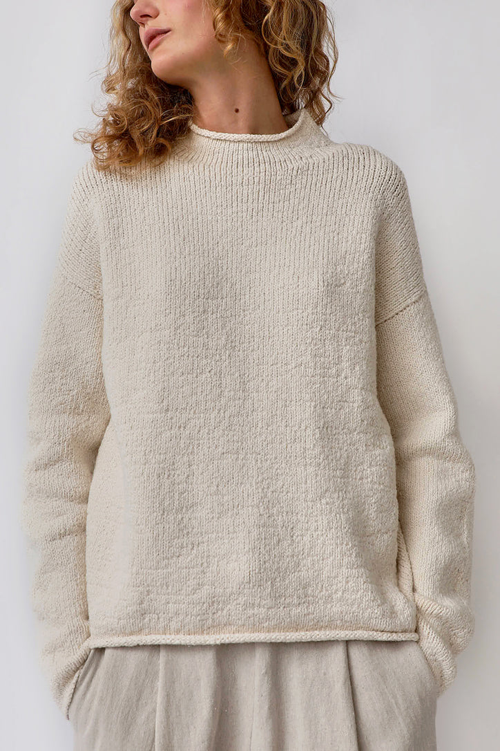 Lauren Manoogian Raw Rollneck in Natural