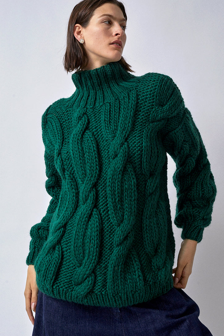 Mirstores Onion Rollneck Sweater in Emerald