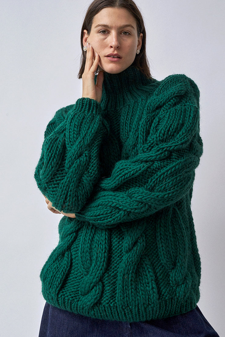 Mirstores Onion Rollneck Sweater in Emerald