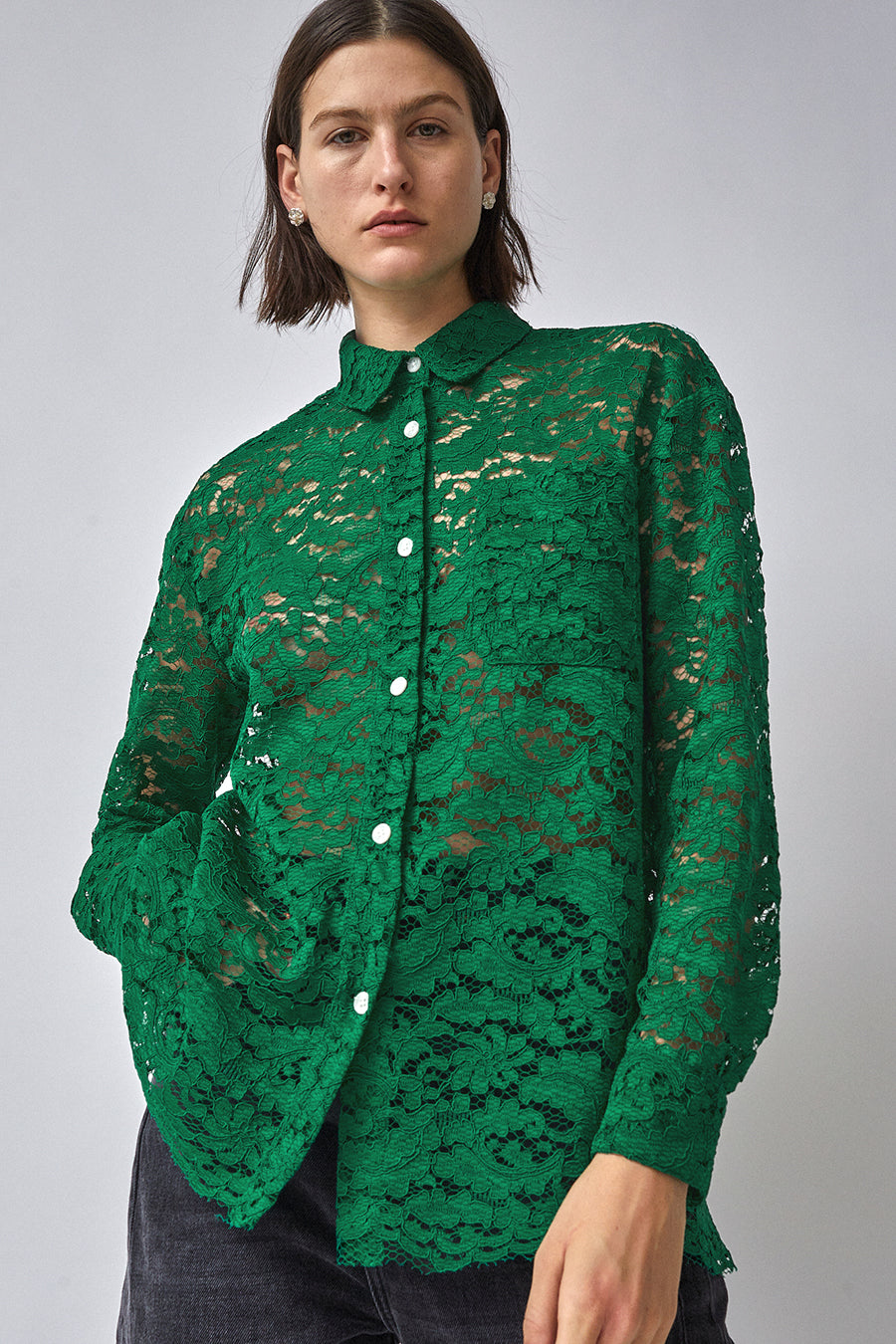 No.6 Lake Shirt in Emerald Lace