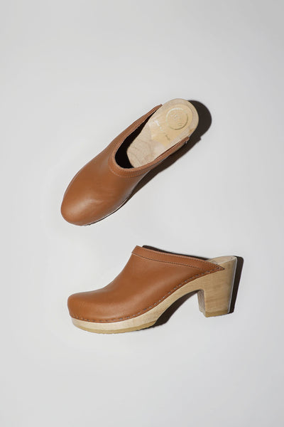 No.6 Old School Clog on High Heel in Palomino